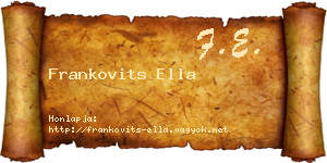 Frankovits Ella névjegykártya